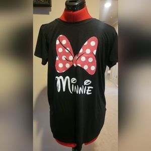 Womens XL Minnie Mouse bow Disney shirt